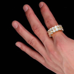 Men's Double Row Zircon Ring