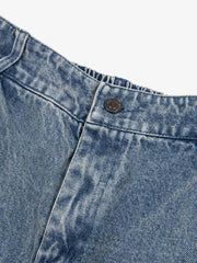 Fun Pattern Hand-Painted Print Denim Washed Jeans