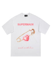Thesupermade Street Paperclip Heart Hip Hop T-shirt