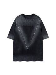 Oversized Cross and Studed T-Shirt