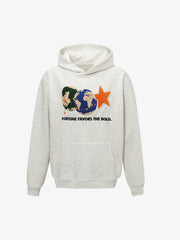 Retro 3D Flocking Embroidered Stars and Earth Hoodie
