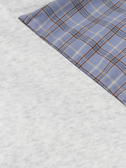 Retro Street Plaid Bow Stitching Hoodie