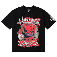 Hellstar Letter Printed T-Shirt Black