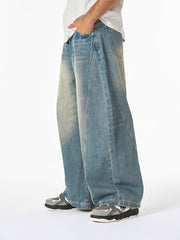 Washed Wide-Leg Balloon Jeans - 2301