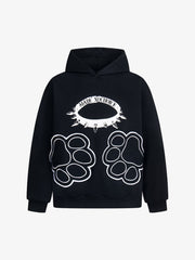 Retro Cat Collar Pocket Hoodie