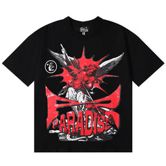 Hellstar Letter Printed T-Shirt Black
