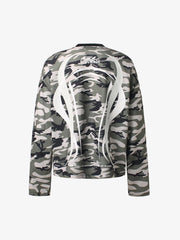 Camouflage Skull Print Long-sleeved T-shirt