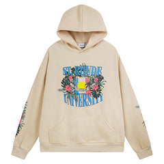 RHUDE Retro floral autumn and winter loose couple hoodies