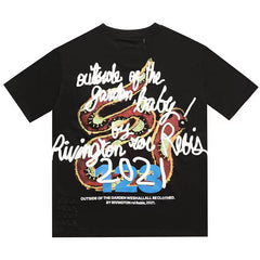 RRR123 Rainbow Snake Foam Letter Print T-shirts