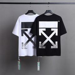 OFF WHITE Black and white printed arrow pattern T-Shirts