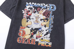 Saint Michael One Piece Luffy Vintage Finish Print T-Shirt