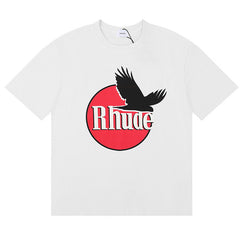 RHUDE Black dove lettering print T-Shirts