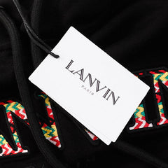 Lanvin Logo Embroidered Cotton Hooded Sweatshirt
