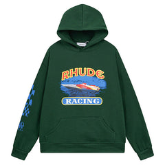 RHUDE Retro rowing autumn and winter loose couple hoodies