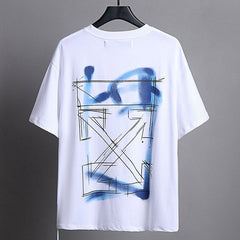 OFF WHITE Blue arrow pattern T-Shirts