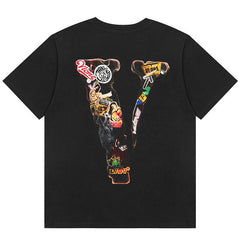 VLONE Cartoon pattern big V letter T-Shirts