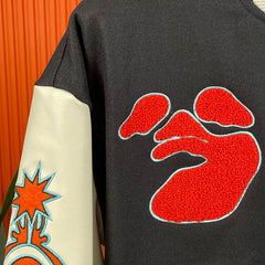 Off-White Embroidered Baseball Paneled Jacket