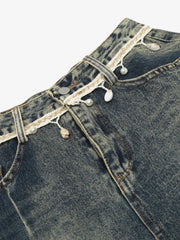 Vintage Washed Ripped Scimitar Jeans
