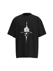 Distressed Skull Cross Graphic T-Shirt - 2445