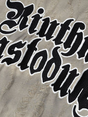 Lazy Drawstring Letter Hole T-shirt