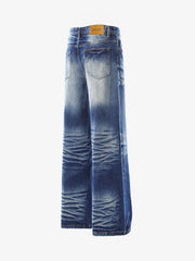 Washed Distressed Wrinkled Dyed Jeans