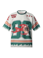 Retro Sport Motorcycle Flame Pattern T-Shirt