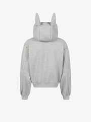 Rivet Doberman Cardigan Zipper Hooded Sweatshirt