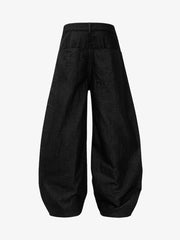 Belted Cut-out Pocket Scimitar Jeans