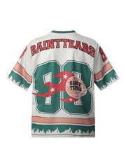 Retro Sport Motorcycle Flame Pattern T-Shirt
