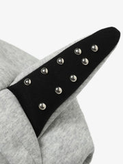 Rivet Doberman Cardigan Zipper Hooded Sweatshirt