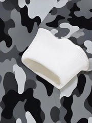 Camouflage Print Contrast Hoodie