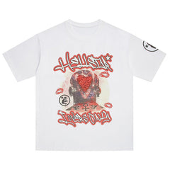 Hellstar Studios Portrait Flame Love Print T-Shirt