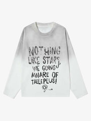 Distressed Washed Letter Print Dirty T-shirt