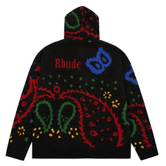 RHUDE Premium Bandanna Knit Hoodie