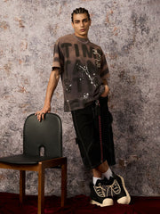 Ink Splash Letter Print T-shirt - 2414