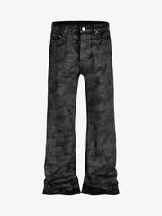 Retro Hand-Brushed Glitter Flare Jeans