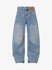 Washed Cleanfit  Barrel Jeans