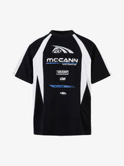 Contrast Color Motorcycle Print T-shirt - 2325