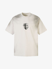 Heavy Cotton Washed Cross Shield Print T-shirt