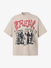 Graphic "BREAK" Print T-Shirt - 2431