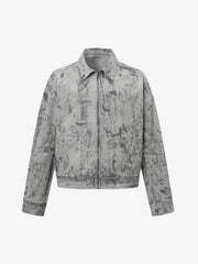 Tie-Dye Denim Bomber Jacket