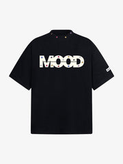 Street Retro MOOD Patch Embroidered Rivet T-shirt - 2440