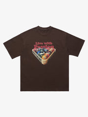 Retro Billiards Letter Print T-Shirt