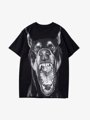 Thesupermade 3D Printed Doberman Dog Head Hip Hop T-shirt - 2063