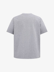 Retro Contrast Color Embroidered Letter T-shirt