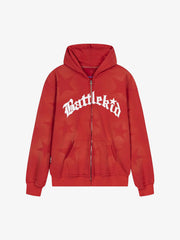 Thesupermade Star Letter Print Zipper Hoodie Jacket - 1540