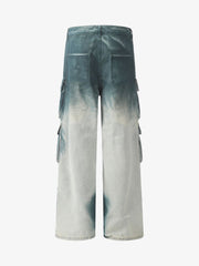 Thesupermade Gradient Dip Dye Wash Multi-Pocket Cargo Jeans - 2276