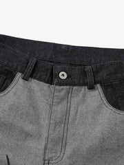 Tribal Flame Print Baggy Jeans