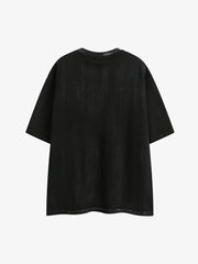 Distressed Embroidered Letter T-Shirt