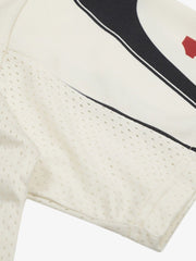 Patchwork Mesh letter Print Jersey T-Shirt - 2466